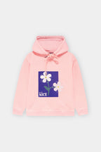 Girls Floral Printed Pullover Hoodie