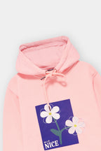 Girls Floral Printed Pullover Hoodie