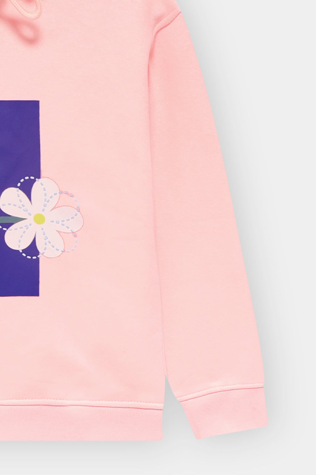 Girls Floral Printed Pullover Hoodie