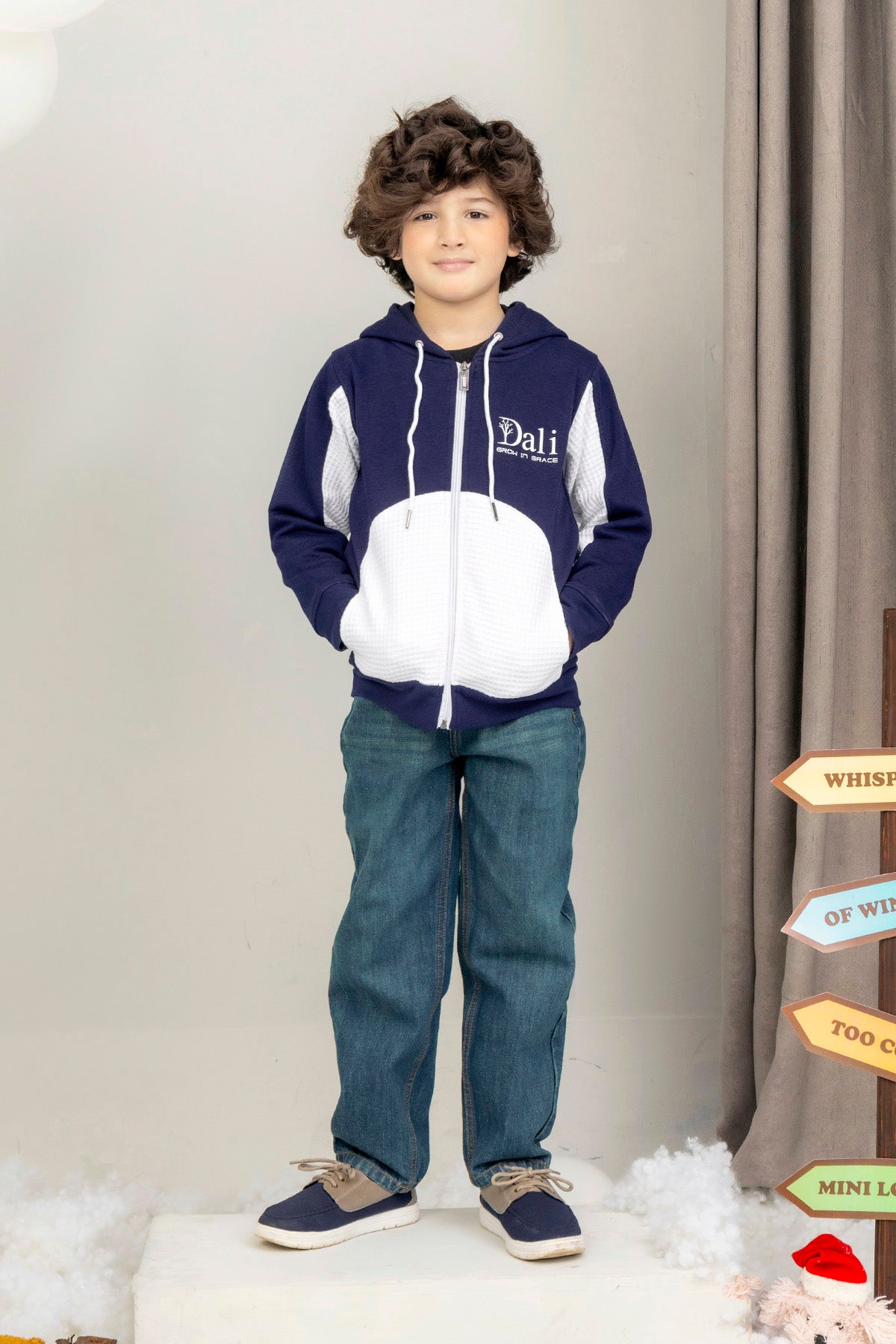Buy Boys Contrast Paneled Zipper Hoodie