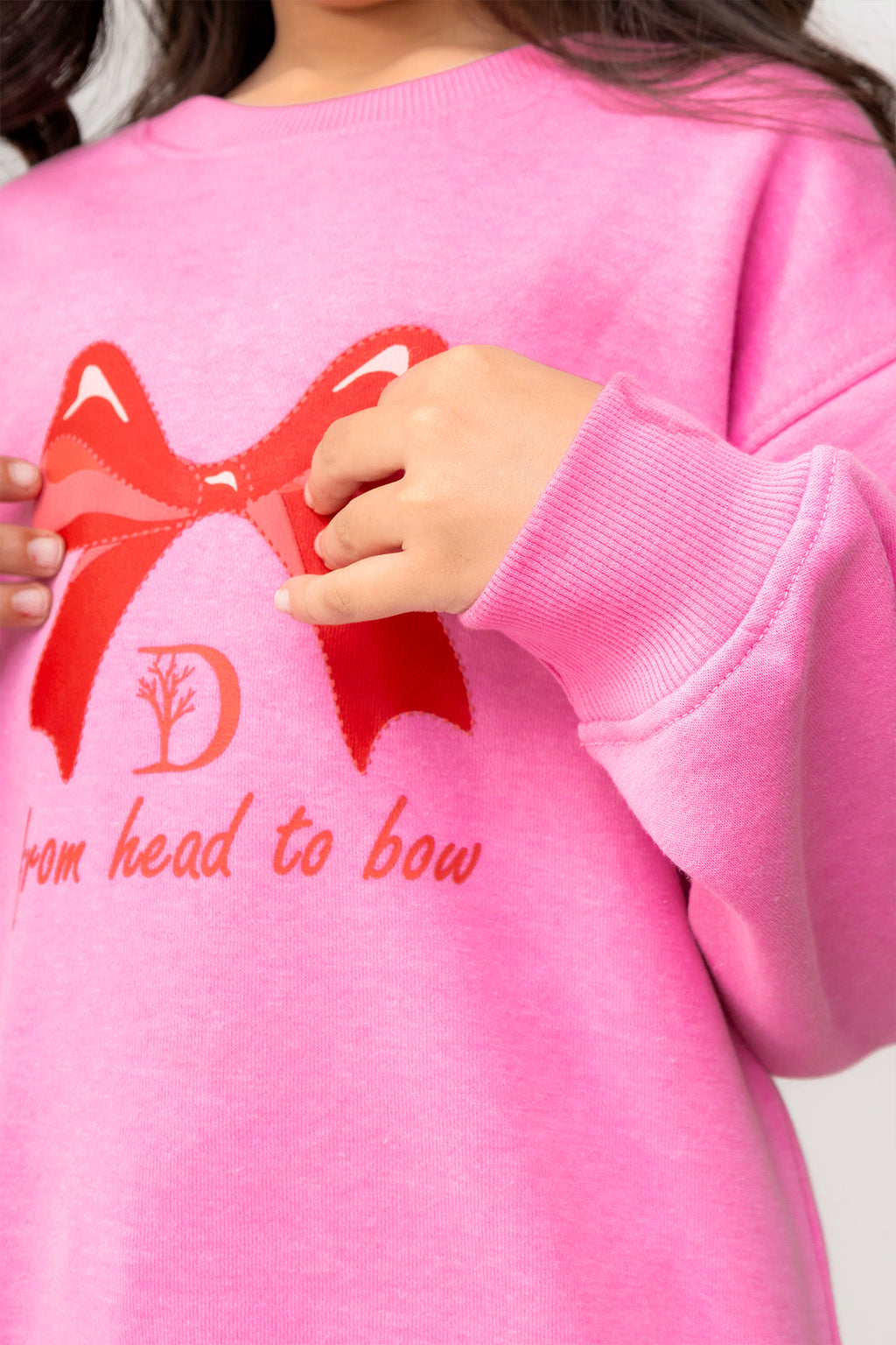 Girls Bow Printed Tracksuit