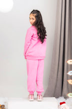 Girls Bow Printed Tracksuit