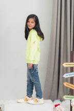 Girls Pullover Alphabets Embroidery Printed Hoodie