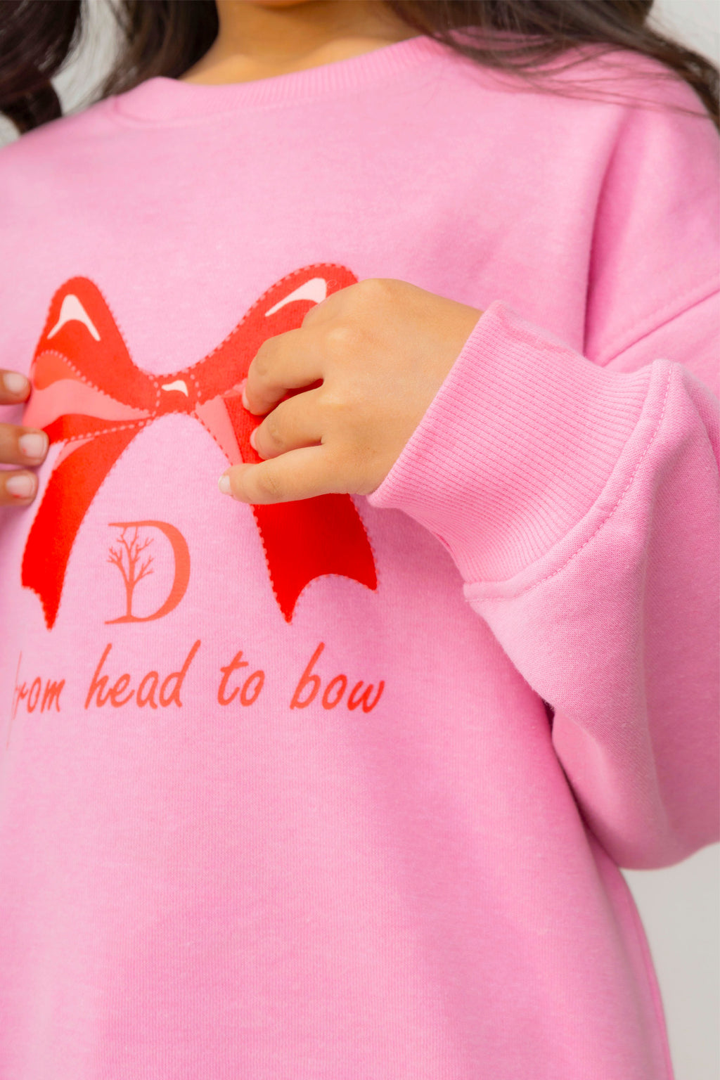 Girls Bow Printed Tracksuit