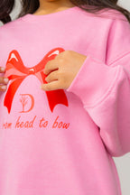 Girls Bow Printed Tracksuit