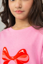 Girls Bow Printed Tracksuit