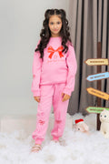 Girls Bow Printed Tracksuit