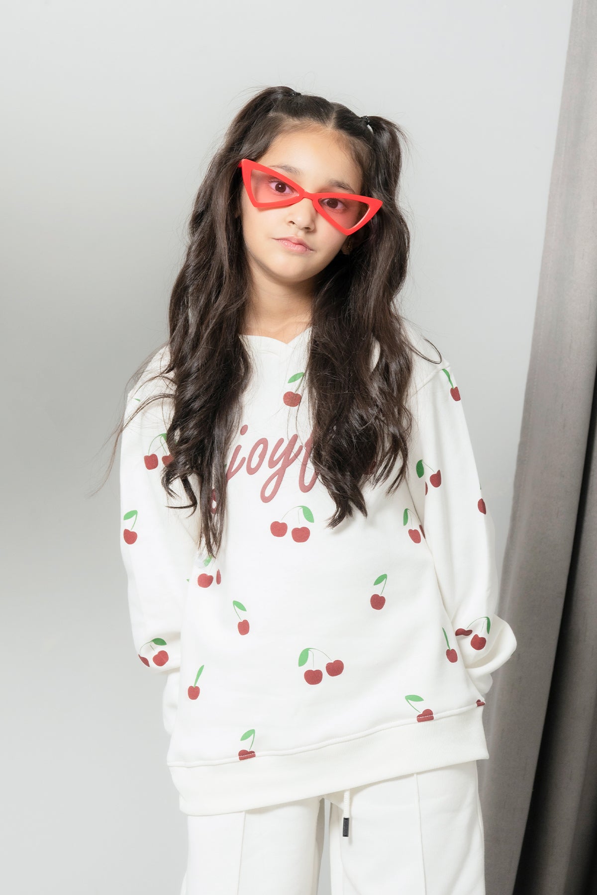Girls Joyful Foam Cherry Printed Tracksuit