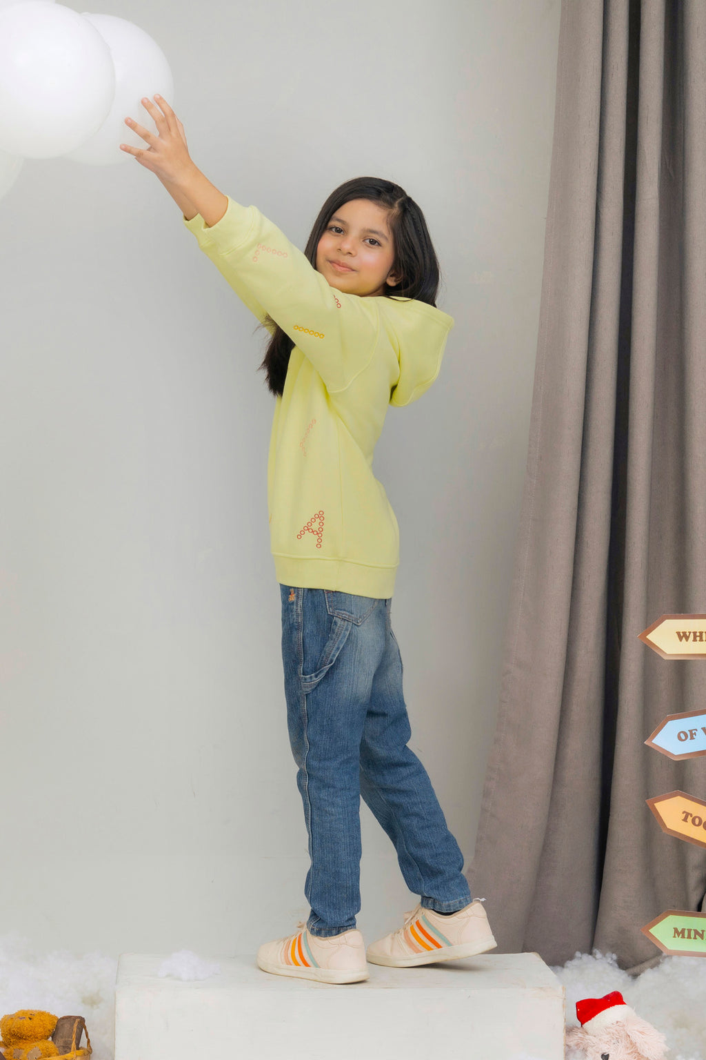 Buy Girls Pullover Alphabets Embroidery Printed Hoodie