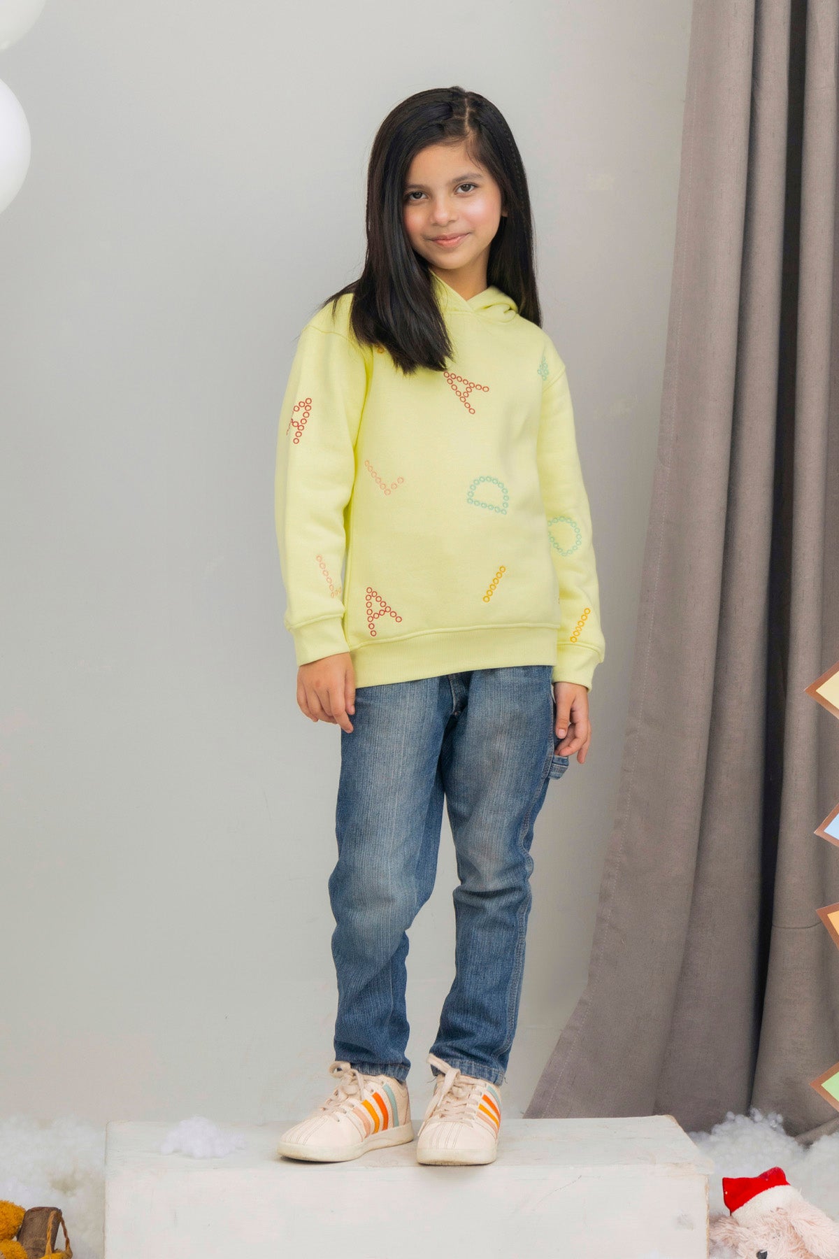 Girls Pullover Alphabets Embroidery Printed Hoodie