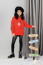 Girls Floral Printed Hoodie