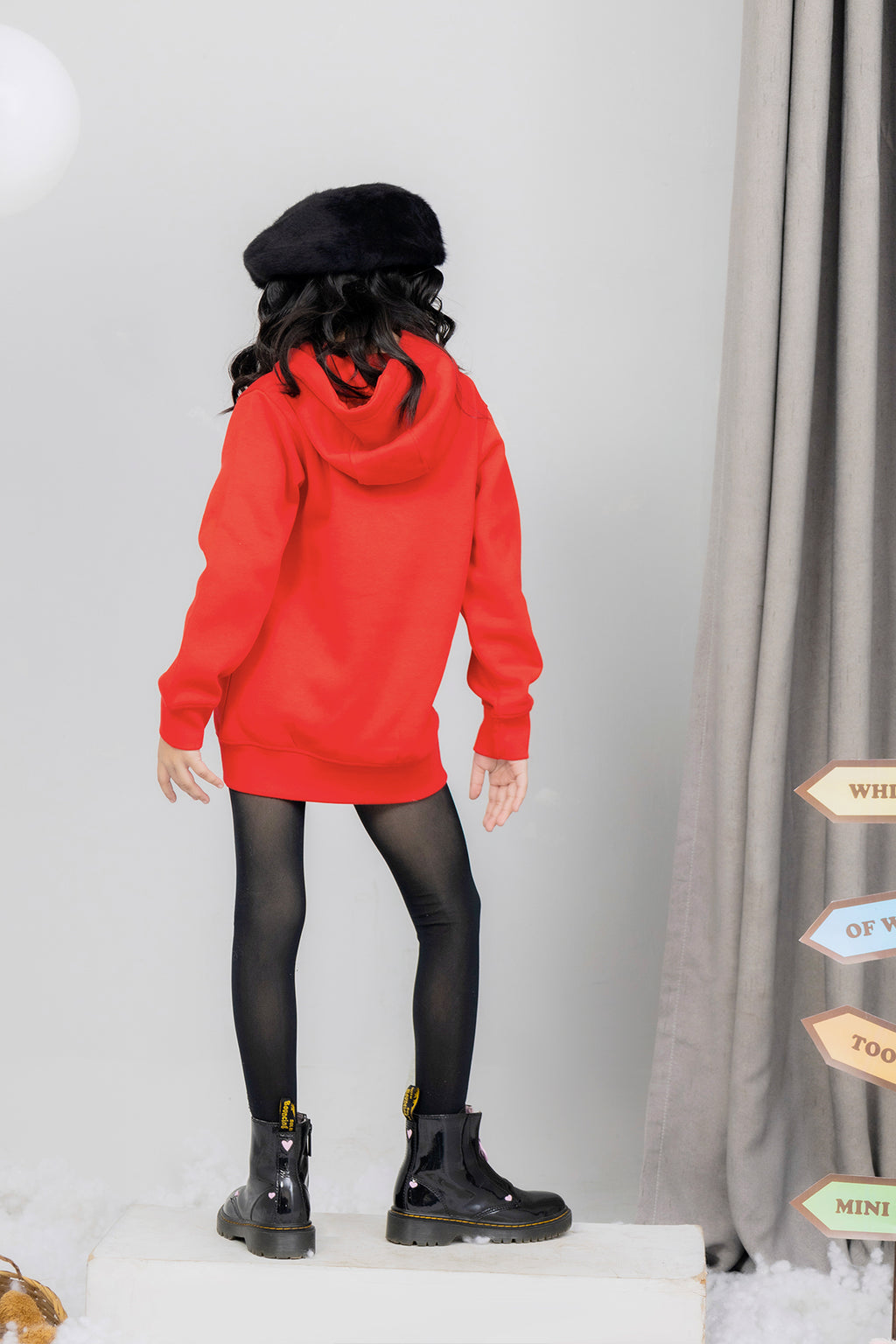 Girls Floral Printed Hoodie