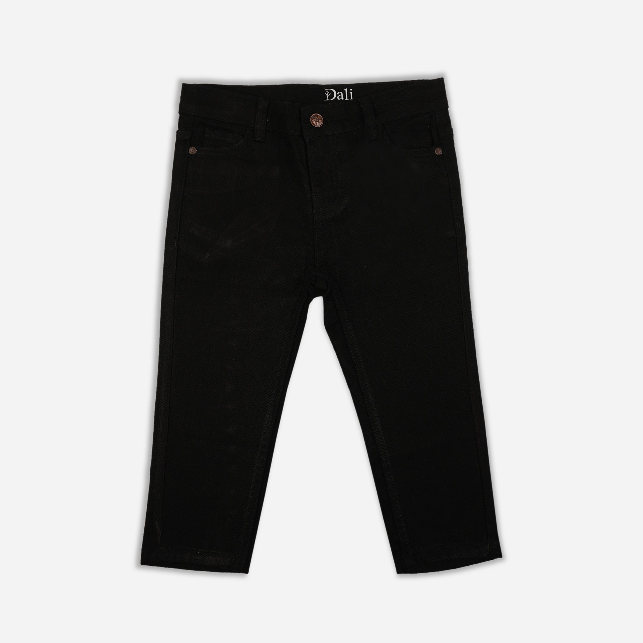 BLACK SOLID BAGGY DENIM