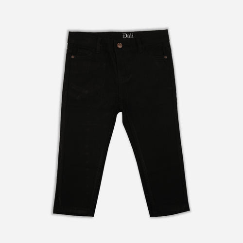 BLACK SOLID BAGGY DENIM