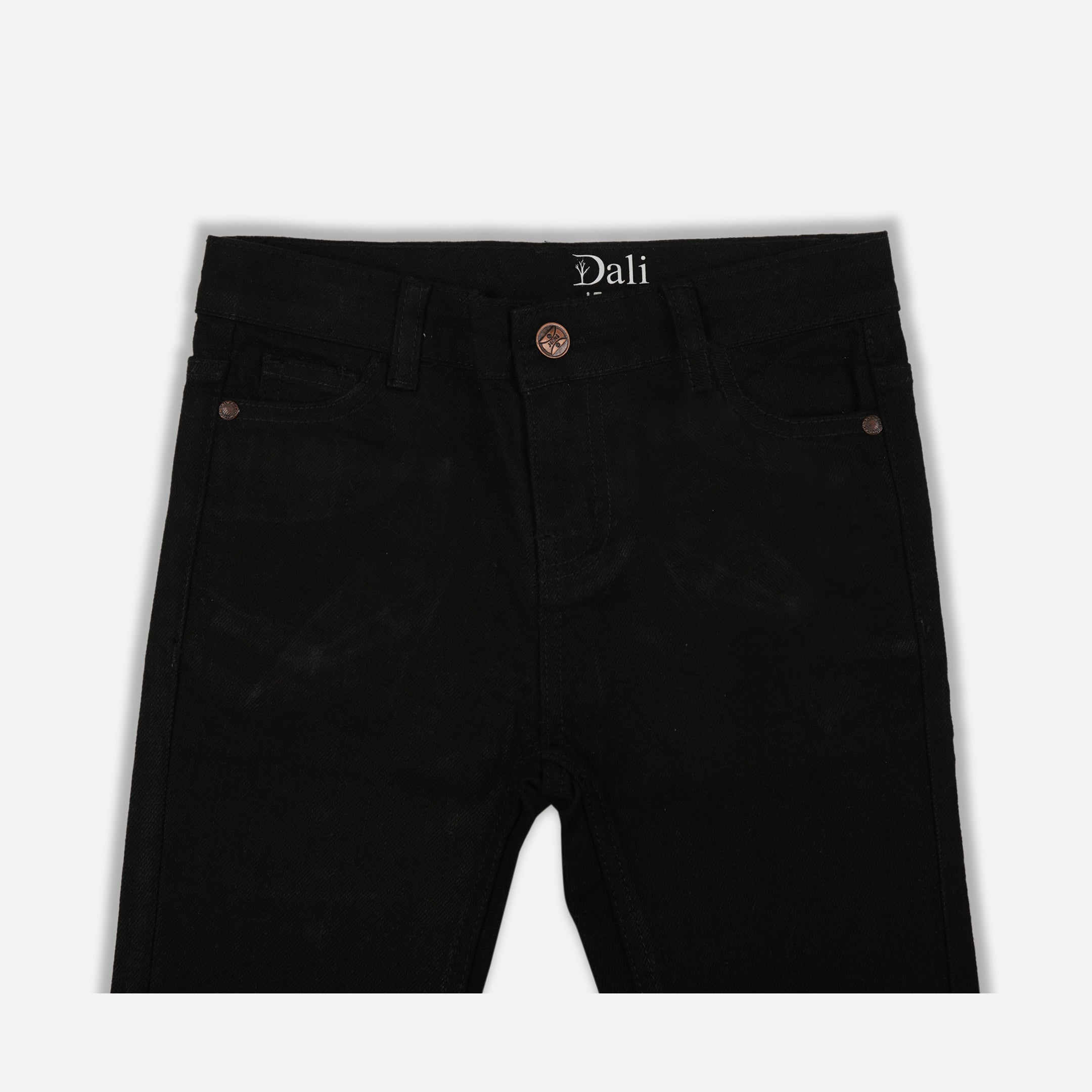 BLACK SOLID BAGGY DENIM