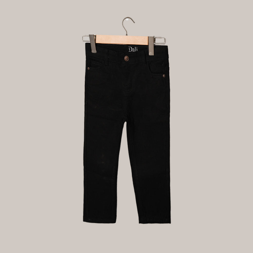 BLACK SOLID BAGGY DENIM